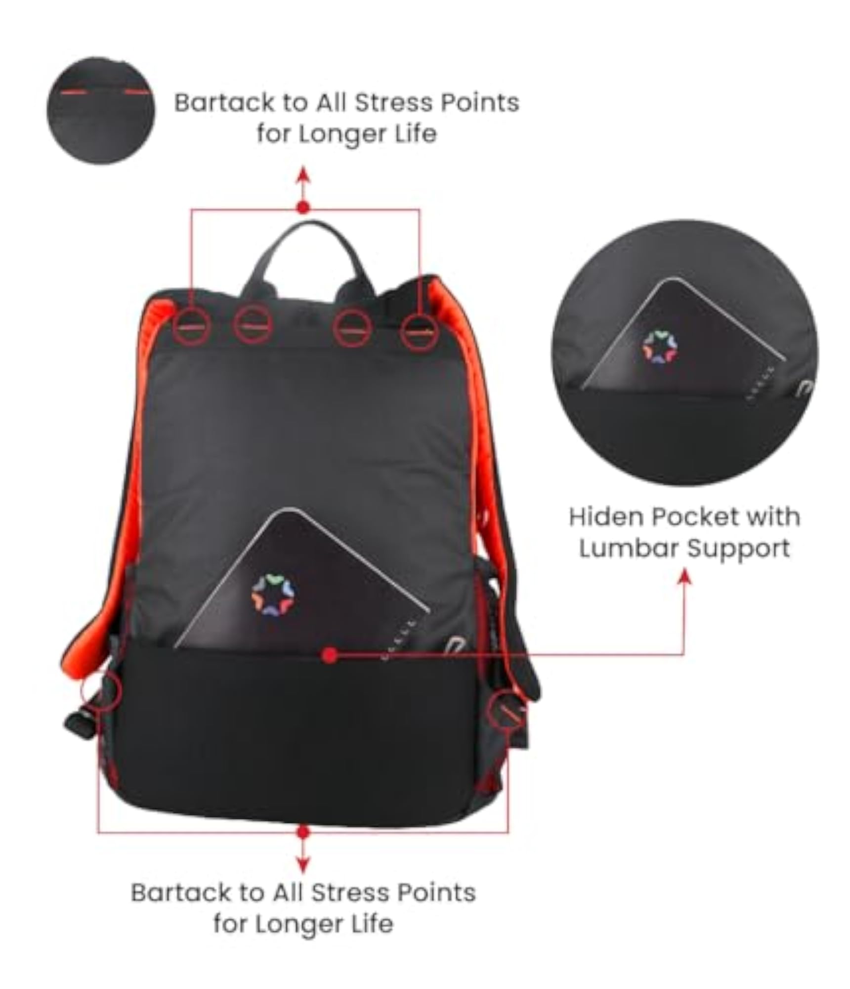 BOLT Casual Backpack for School and College